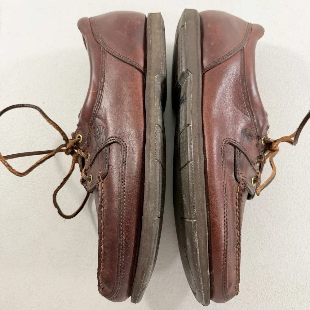 Timberland 3-Eye Lug Brown Leather Boat Shoe Mens Size‎ 13 M
